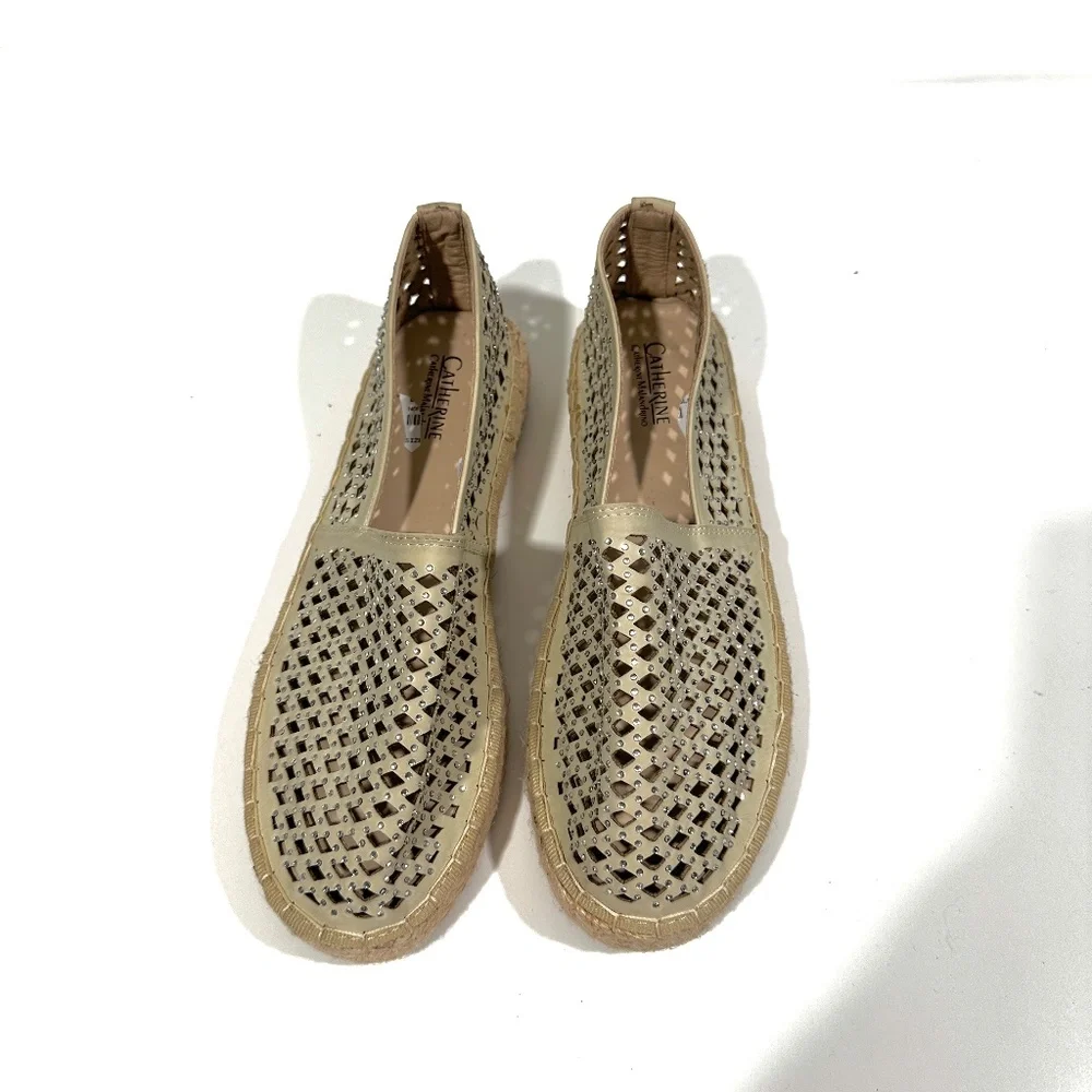 Catherine Malandrino [ Women 8.5 ] Sparkly Embellished Espadrilles Slip on Shoes
